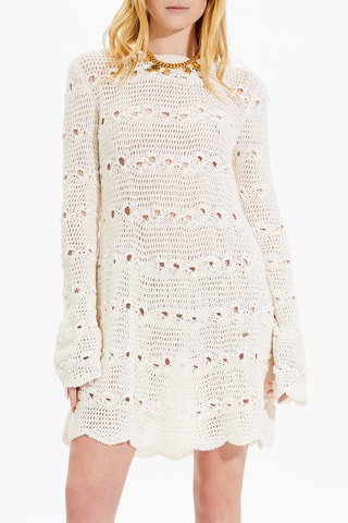 Robe courte - Blanc et écru