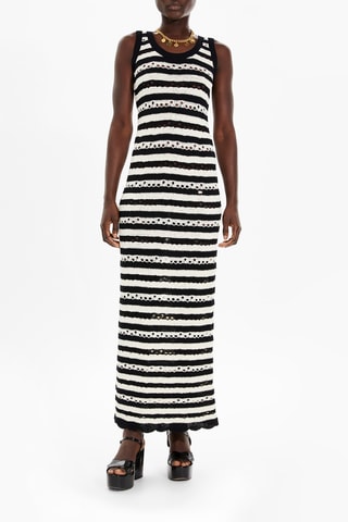 Robe longue - Noir et écru