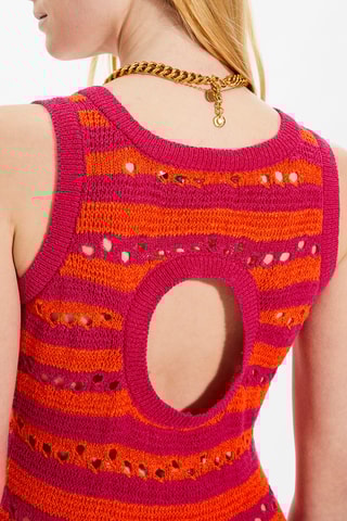 Robe longue - Fuchsia et corail