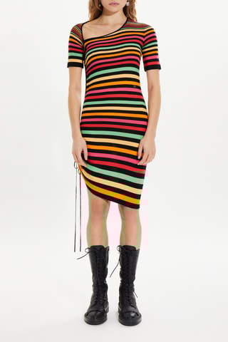 Robe courte en laine - Multicolore