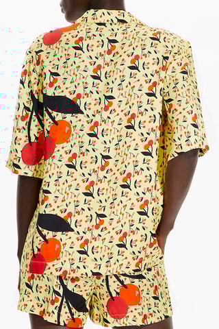 Chemise oversize en soie - Jaune pâle