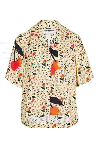 Chemise oversize en soie - Jaune pâle