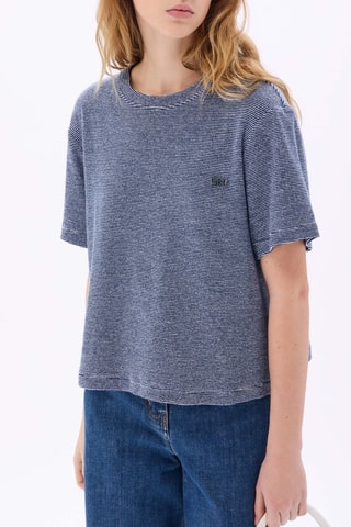 T-shirt en coton biologique -Bleu marine