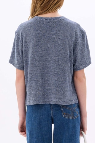 T-shirt en coton biologique -Bleu marine