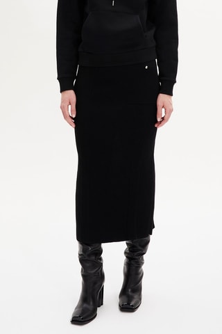 Jupe portefeuille en laine - Noir et bleu