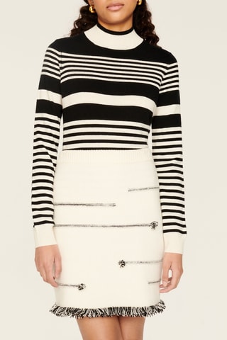 Minijupe en laine et cachemire - Ecru