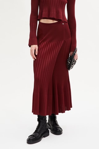 Jupe midi - Bordeaux