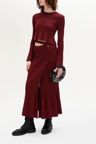 Jupe midi - Bordeaux