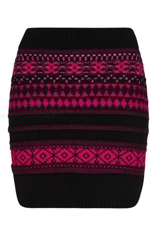 Minijupe en laine - Noir et fuchsia