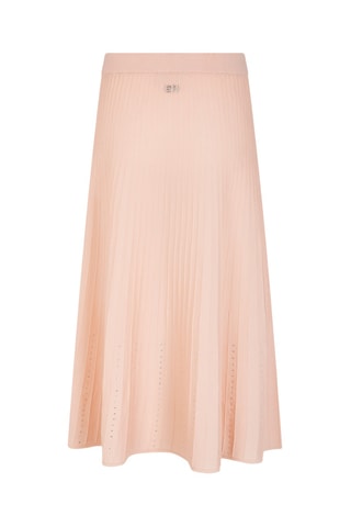 Jupe midi en laine - Rose poudré