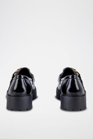 Mocassins plateformes  - Noir et doré