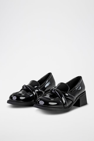 Mocassins à talons vernis  - Noir