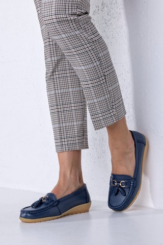 Mocassins compensés  - Beige et bleu