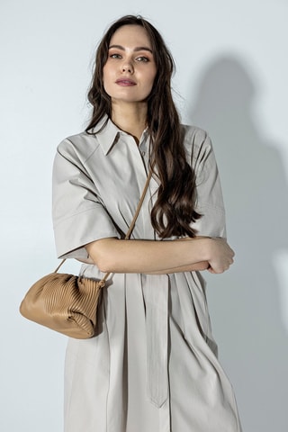 Sac porté épaule - Marron et doré