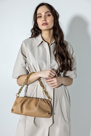 Sac porté épaule - Marron et doré