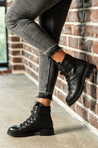 Boots en cuir  - Noir