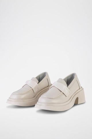 Mocassins à talons  - Beige