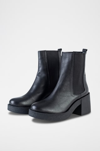 Bottines Chelsea en cuir  - Noir