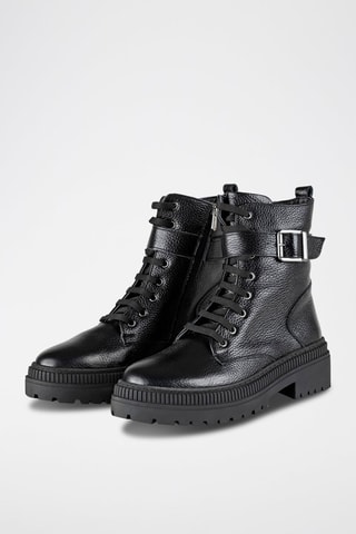 Bottines en cuir  - Noir