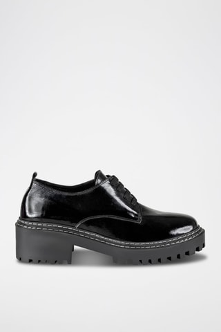 Derbys en cuir verni  - Noir