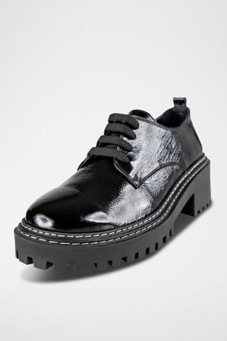 Derbys en cuir verni  - Noir