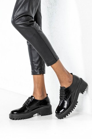 Derbys en cuir verni  - Noir