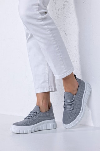 Baskets plateformes - Blanc et gris