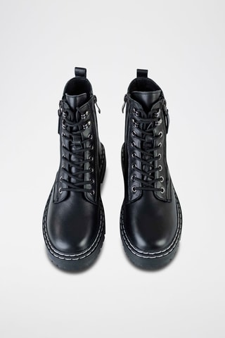 Bottines en cuir  - Noir