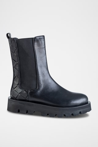 Bottines Chelsea en cuir  - Noir