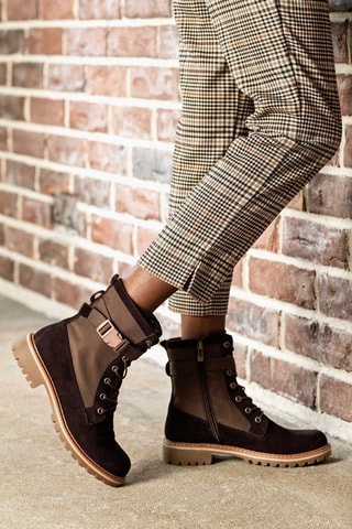 Bottines en nubuck  - Marron