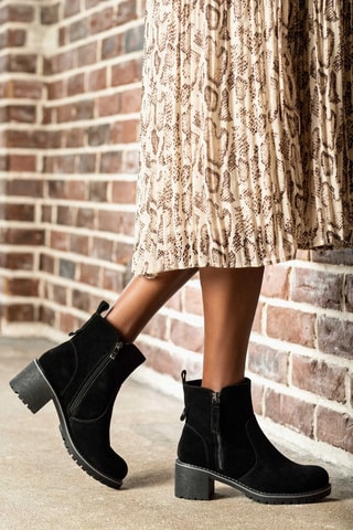 Bottines en nubuck  - Noir