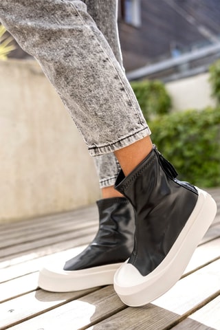 Boots plateformes  - Blanc et noir