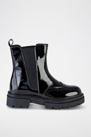 Bottines Chelsea en cuir verni  - Noir