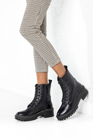 Bottines en cuir  - Noir