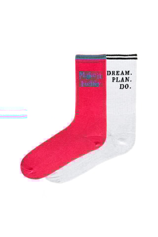 2 paires de chaussettes Nellie  - Rouge