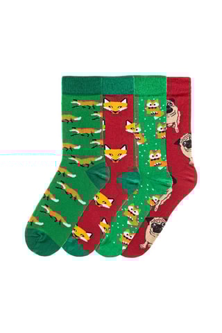 4 paires de chaussettes Esmé  - Rouge