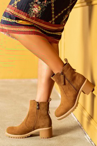 Bottines en nubuck  - Marron