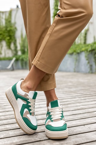 Baskets plateformes  - Blanc et vert