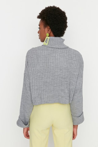 Camisola curta Cinzento mesclado