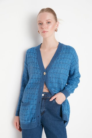 Casaco de malha - Azul