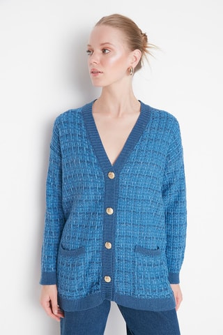 Casaco de malha - Azul