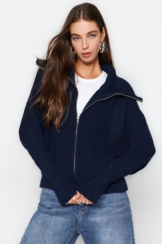 Casaco de malha - Azul-marinho