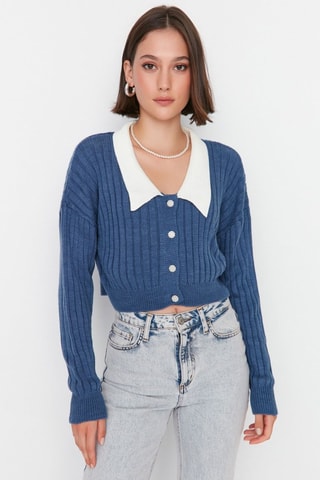 Casaco de malha - Azul