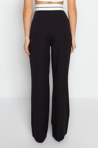 Calças bootcut de cintura alta - Preto