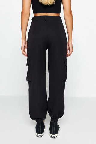 Calças cargo cintura subida Preto