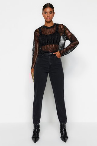 Calças de ganga Preto