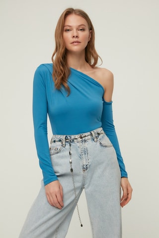 Top assimétrico Índigo