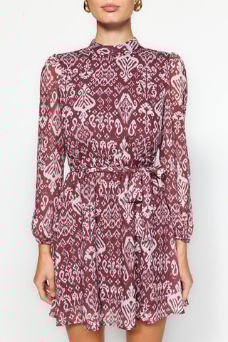 Vestido estilo patinadora - Bordô