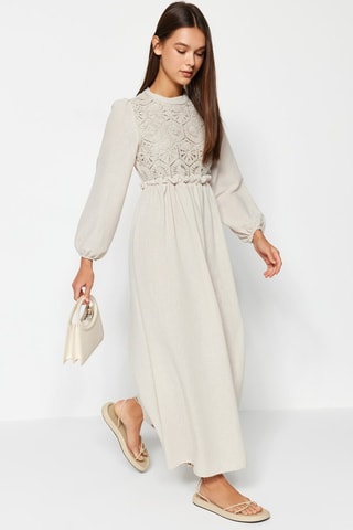 Vestido comprido - Bege