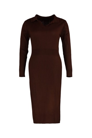 Vestido-camisola Castanho